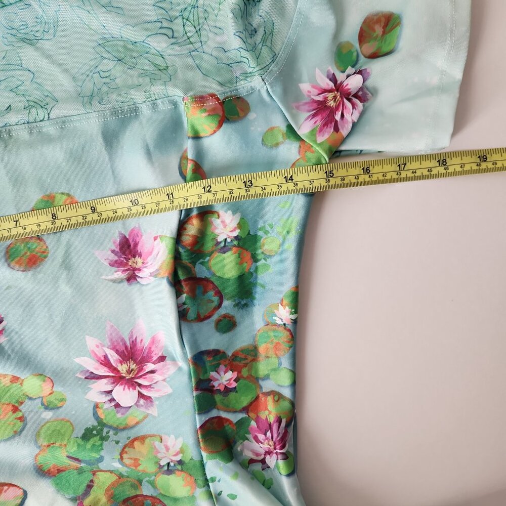 BlackMilk Sanity Check Sheer Splice Dress Fit Flare floral water lily zs S New - Picture 5 of 14